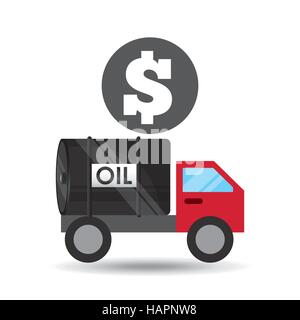 Tank LKW Öl Preis Geld Vektor Illustration Eps 10 Stock Vektor