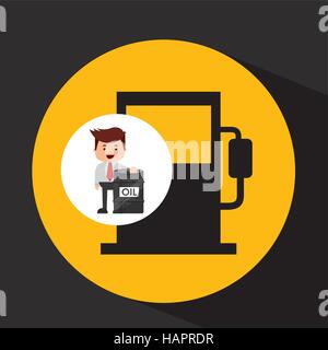 Geschäftsmann Öl Industrie Station Benzin Vektor Illustration Eps 10 Stock Vektor