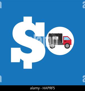 Tank LKW Öl Preis Geld Vektor Illustration Eps 10 Stock Vektor