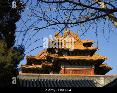 Ecke Turm, die Verbotene Stadt, Peking China Stockfoto