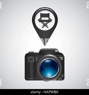 Digital Foto Kamera Regisseur Film Stuhl Vektor Illustration Eps 10 Stock Vektor