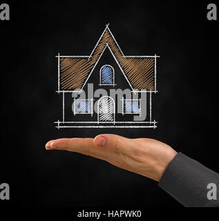 Projekt eines Hauses Stockfoto