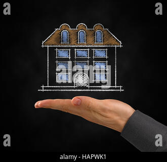 Projekt eines Hauses Stockfoto