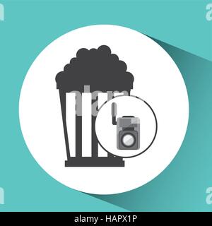 Film-Video-Kamera Popcorn Vektor Illustration Eps 10 Stock Vektor