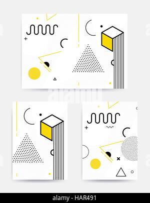 Bunte Trend Neo Memphis geometrisches Muster Stock Vektor