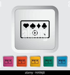 Video-Spiel. Einzelne flache Symbol auf die Schaltfläche. Vektor-Illustration. Stock Vektor