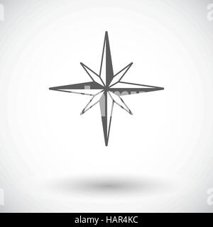 Windrose. Einzelne flache Symbol auf weißem Hintergrund. Vektor-Illustration. Stock Vektor