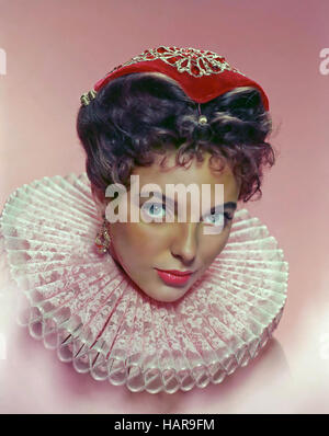 VIRGIN QUEEN 1955 Twentieth Century Fox Film mit Joan Collins als Beth Throgmorton Stockfoto