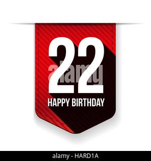 Zweiundzwanzig Jahre alles Gute zum Geburtstag Band Stock Vektor