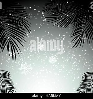 Weihnachten und Neujahr mit Palm Blätter im Hintergrund. Vektor-Il Stock Vektor