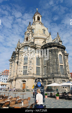 Dresden: Kirche Frauenkirche am Neumarkt, Sachsen, Sachsen, Deutschland Stockfoto