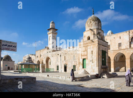 JERUSALEM, ISRAEL - 5. März 2015: Der Blick aus dem Tempelberg Westen im Morgenlicht. Stockfoto