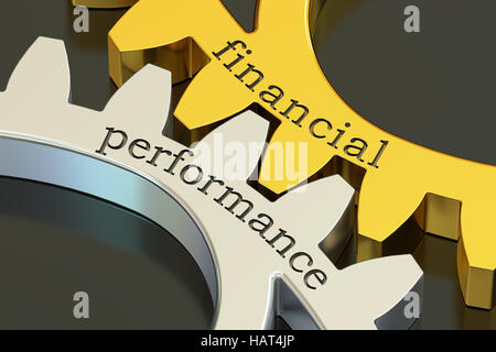 Finanzielle Performance-Konzept auf die Zahnräder, 3D rendering Stockfoto