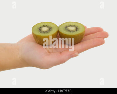 Kiwifrucht auf der einen Seite Stockfoto