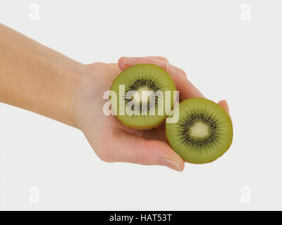 Kiwifrucht auf der einen Seite Stockfoto