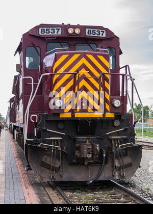 Dieselelektrische Lokomotive, Rio Grande Scenic Railroad, Alamosa, Colorado. Stockfoto