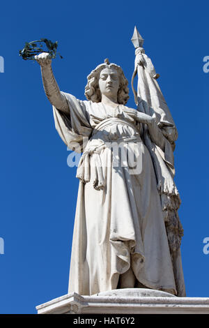 Brescia - die Statue des Sieges als das Denkmal des italienischen Krieg wieder Österreich auf der Piazza della Loggia Quadrat - Monumento Alla Bella Italia Stockfoto