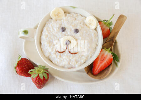 Bären Brei Frühstück, Essen Kunst für Kinder Stockfoto