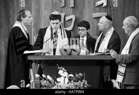 Traditionelle Jewsih Bar Mitzvah in Boston, MA Stockfoto