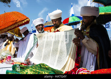 Äthiopische jüdische Festival namens Siged findet in Jerusalem, Israel Stockfoto