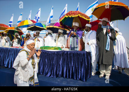 Äthiopische jüdische Festival namens Siged findet in Jerusalem, Israel Stockfoto