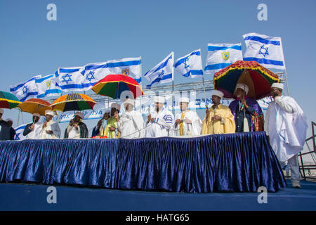 Äthiopische jüdische Festival namens Siged findet in Jerusalem, Israel Stockfoto