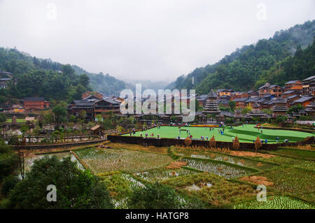 Zhaoxing Dong Dorf in der chinesischen Provinz Guizhou ist ein interessantes kulturelles Ziel. Stockfoto