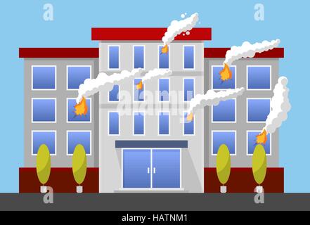 Feuer Versicherung bunten Vektor-Illustration flachen Stil Stock Vektor