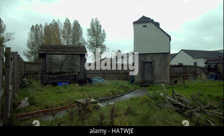 Schottische Pigeon loft Serie oder Doocot, Taube Kinderbett in der Nähe der Werften auf einer alten Eisenbahnlinie Stockfoto