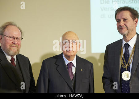 Präsident Napolitano Speechs in Berlin Stockfoto