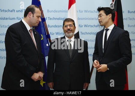 Minister Roesler und ägyptische Präsident Mursi Stockfoto