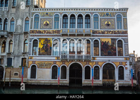 Venedig, Italien, Renaissance-Architektur des Palazzo Barbarigo am Canal Grande, nur Editorial Stockfoto