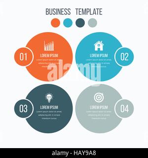 Infografiken Vorlage vier Optionen mit Kreis Stock Vektor