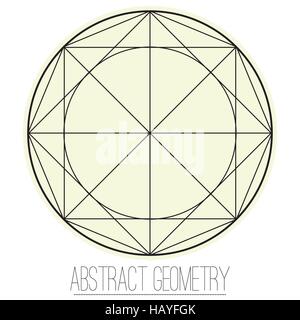Abstrakte geometrische Figur mit Raute, Kreis, Quadrat Stock Vektor