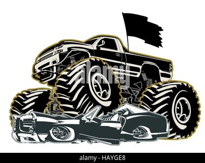 Cartoon-Monster-Truck Stockfoto