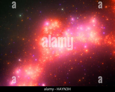 Bunte Nebel im Raum, computergenerierten abstrakten Hintergrund 3D-Rendering Stockfoto