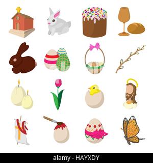 Ostern-Cartoon-Symbole Stock Vektor