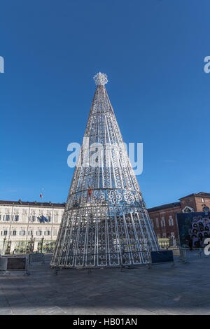 Weihnachtsbaum in Turin, Italien Stockfoto