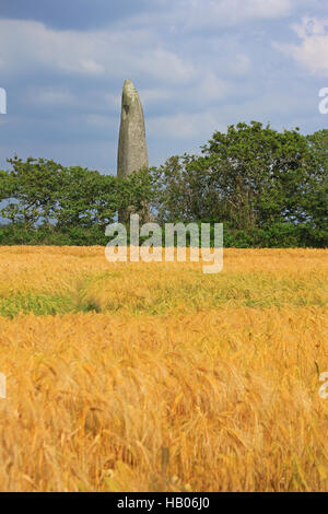 Menhir de Kerloas, Finistere, Frankreich Stockfoto