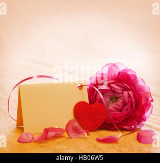 Rot-Gerber und Liebe Herz. Stockfoto