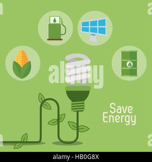 Eco-Leuchtmittel sparen Energie Artikel Stock Vektor