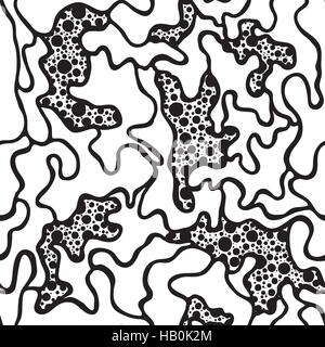 Handbemalte nahtlose Vektormuster mit Puzzle, spot, doodle Stock Vektor