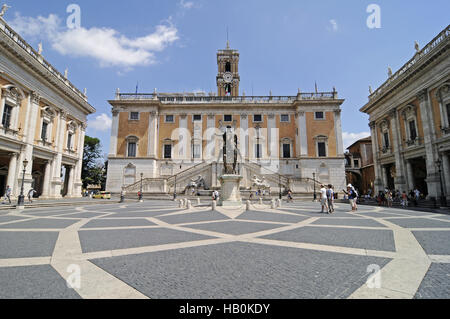 Senatorio Palace, Kapitolsplatz, Rom, Italien Stockfoto