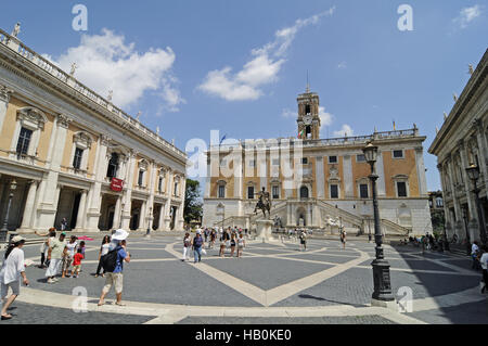 Senatorio Palace, Kapitolsplatz, Rom, Italien Stockfoto