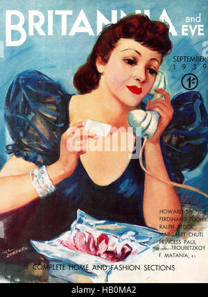 Vordere Abdeckung von Britannia und Eve Magazin für September 1939 mit einer Illustration von Carl Shreve Stockfoto