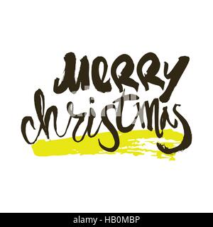 Frohe Weihnachten-Kalligraphie. Handschriftliche moderne Pinsel Schriftzug Stock Vektor
