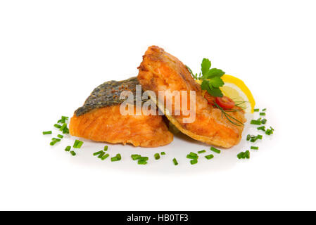 Gegrillter Fisch, Lachs Steak. Stockfoto