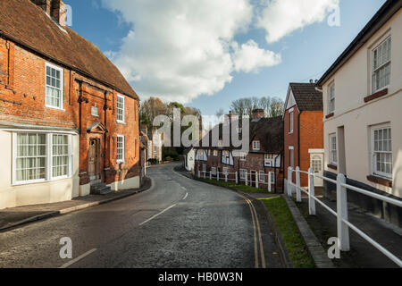 Herbsttag im Dorf Wickham, Hampshire, England. Stockfoto