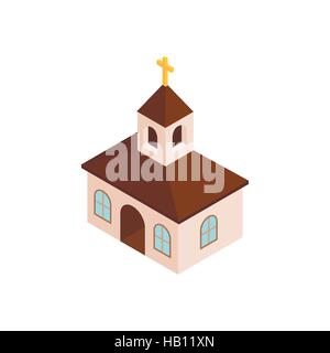 Isometrische 3D-Symbol Kirche Stock Vektor