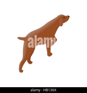 Jagd Hund isometrischen 3d Symbol Stock Vektor